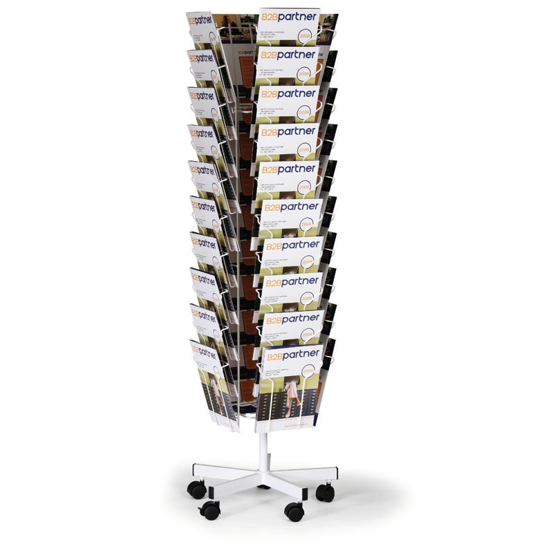 B2B Partner Obrotowy stojak na ulotki, 40x A4 08404-bílá (10949)