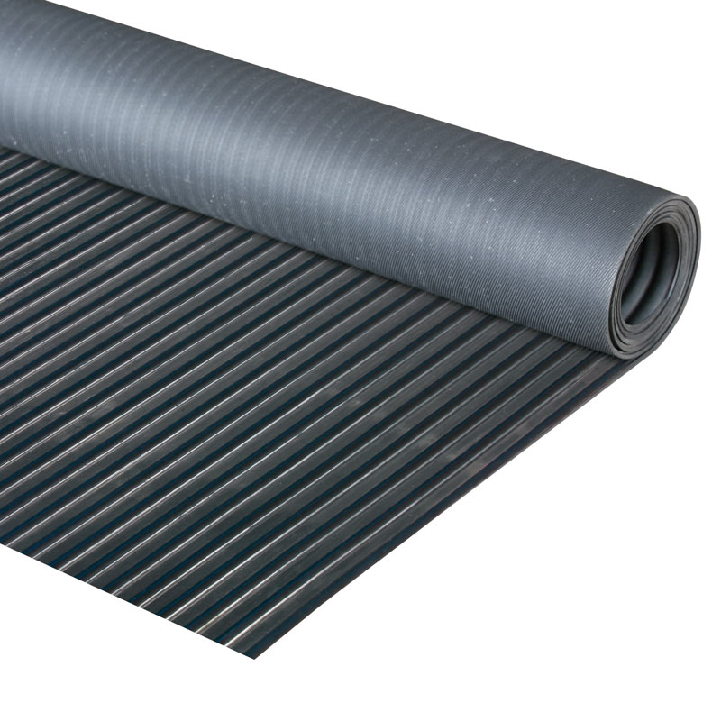 PARTNER B2B Wykładzina przemysłowa z szerokimi rowkami - rolka 10 m S 4 - tl. 6 mm,černá