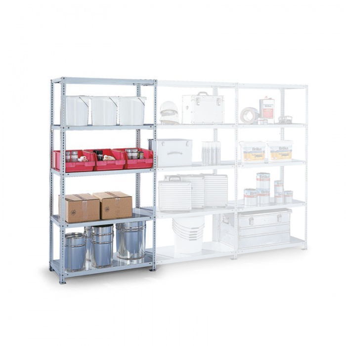 META Śrubowany regał półkowy FIX, 230 kg, 2500 x 1000 x 600 mm, regał dodatkowy 141063