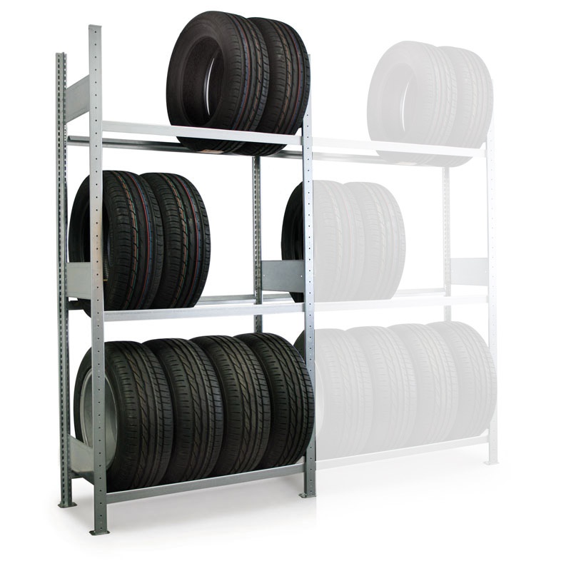 META Regały do magazynowania opon, 2500x1300x400 mm, podstawowy 97898