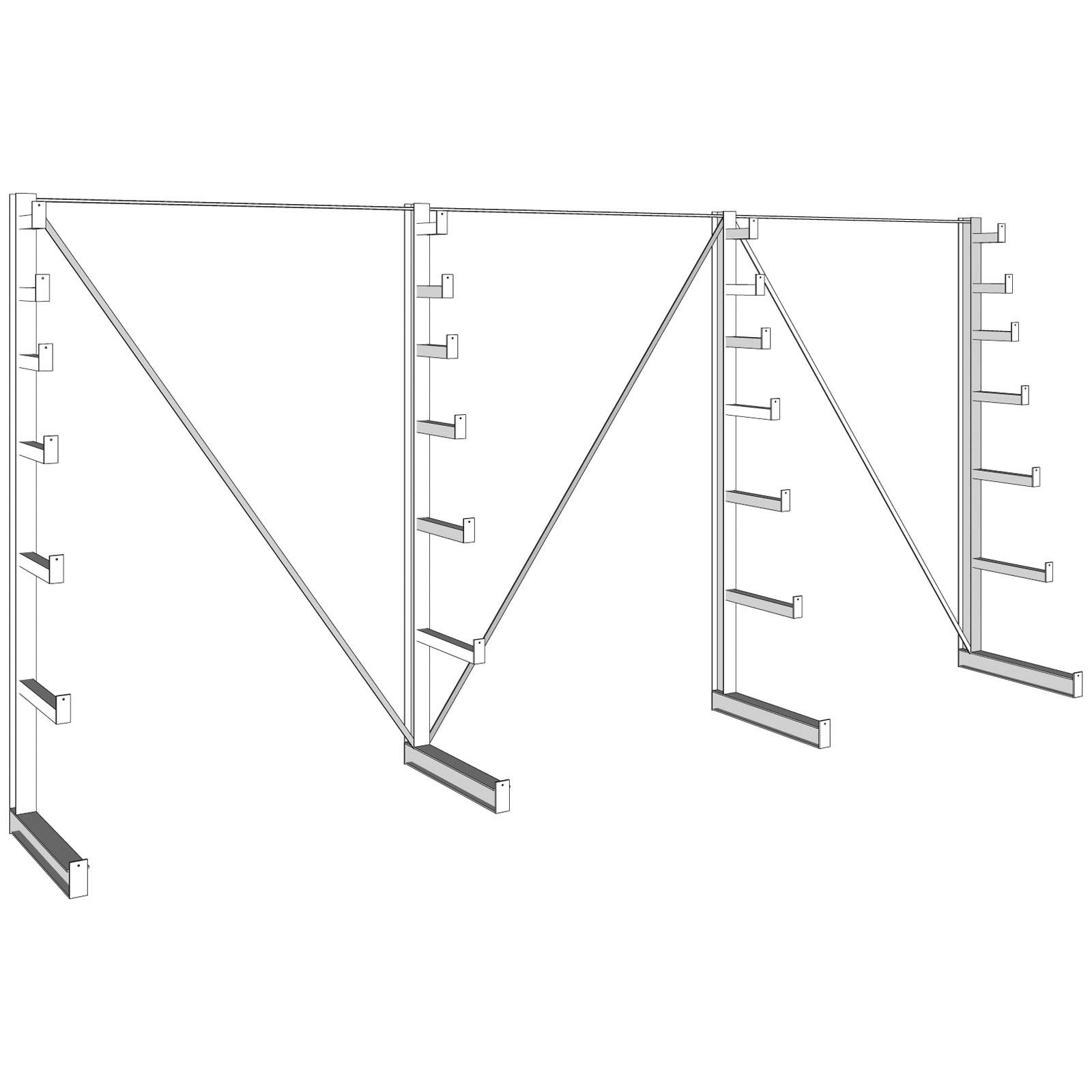 Spawane regały wspornikowe - choinkowe