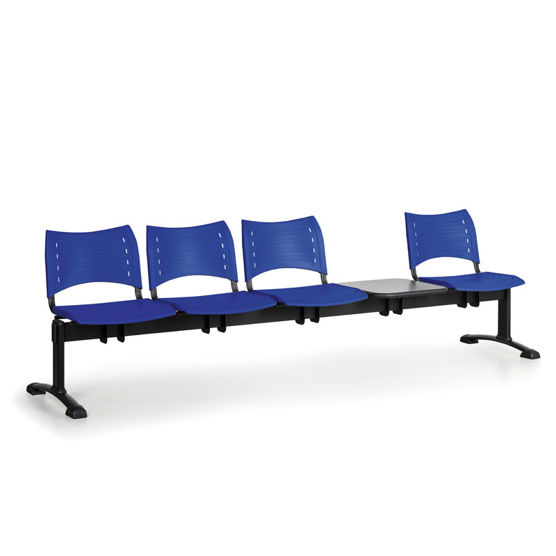 B2B Partner Plastikowe ławki VISIO, 4 siedzenia + stołek, czarne nogi 150478