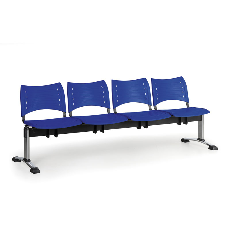 B2B Partner Plastikowe ławki VISIO, 4 siedzenia, chromowane nogi 150483