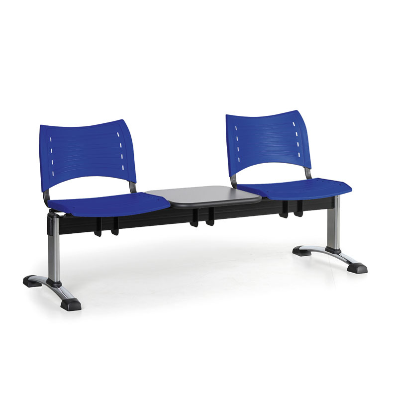 B2B Partner Plastikowe ławki VISIO, 2 siedzenia + stołek, chromowane nogi 150480