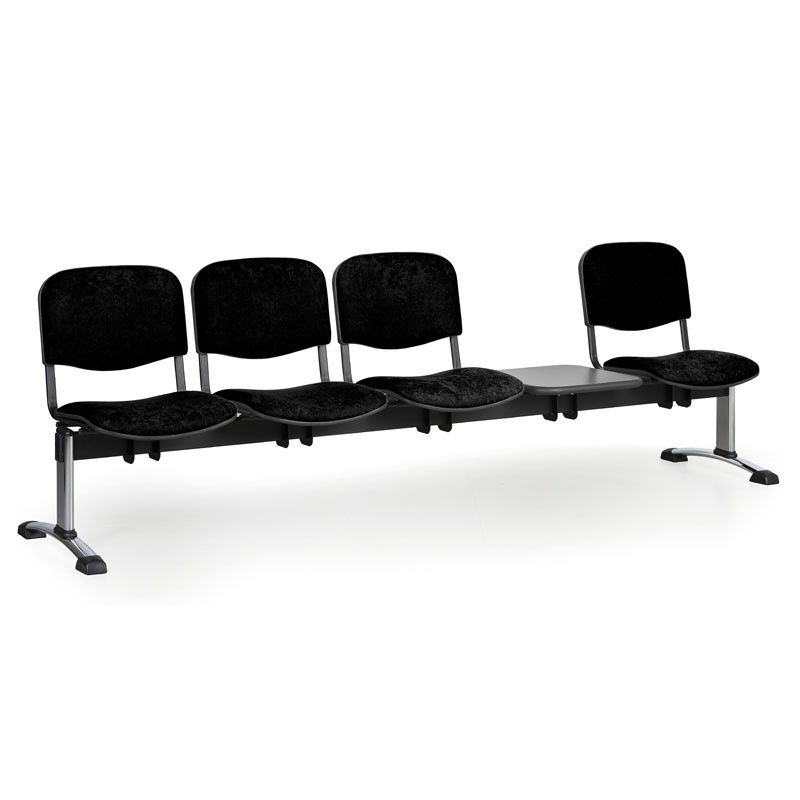 B2B Partner Tapicerowana ławka VIVA, 4-siedziska + stolik, chromowane nogi 15059