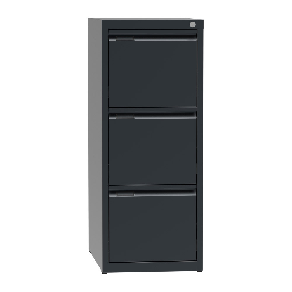KOVONA Metalowa szafa kartotekowa A4, 3 szuflady, kolor antracyt G23030.2.V6.2.2