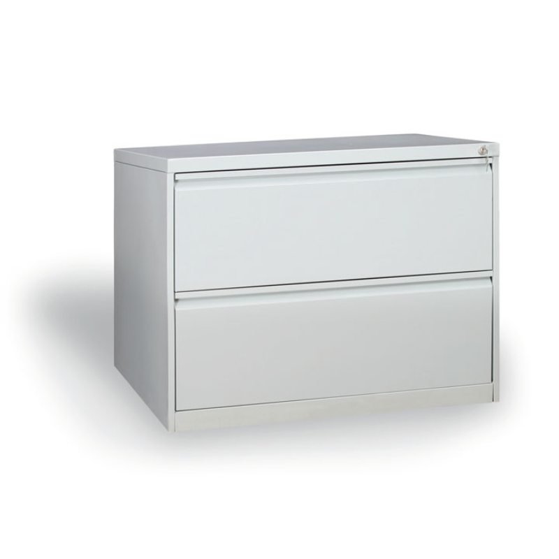 KOVONA Dwurzędowa szafa kartotekowe A4, 2 szuflady, kolor szary G23220.2.09.2B2B