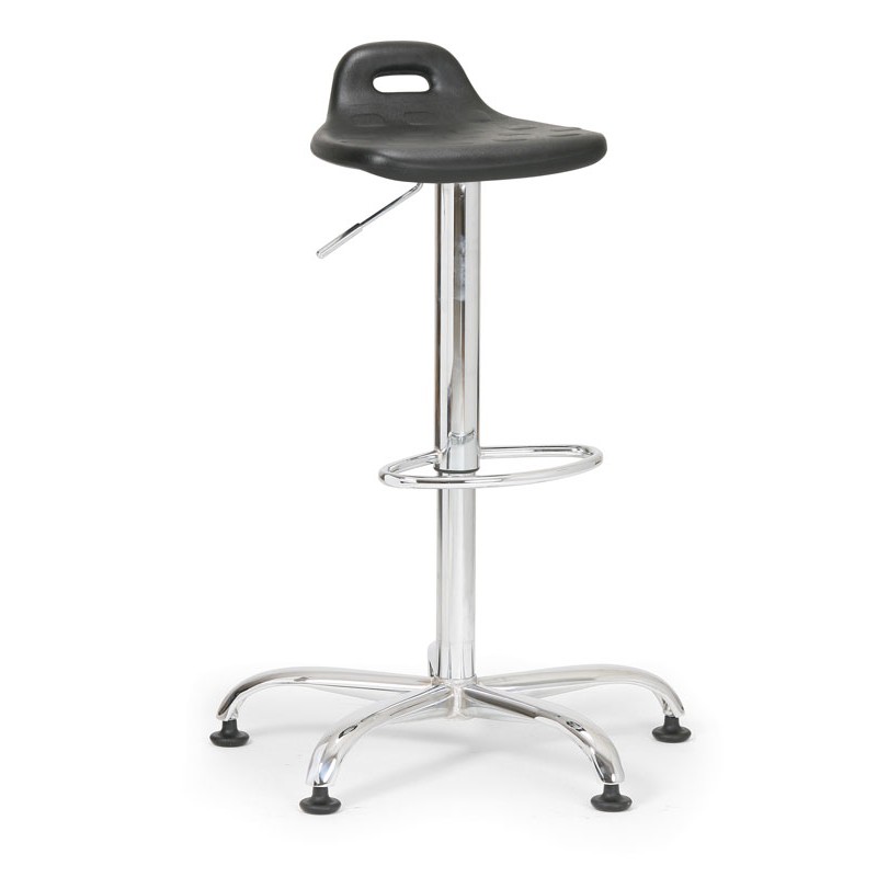 B2B Partner Taboret laboratoryjny, stalowy krzyż, czarny 9515