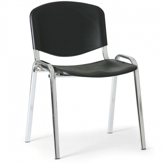 B2B Partner Plastikowe krzesło ISO, czarny - kolor konstrucji chrom 9528