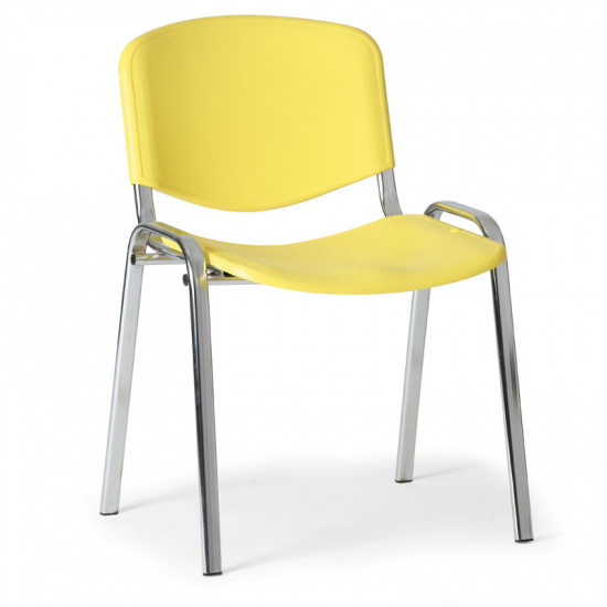 B2B Partner Plastikowe krzesło ISO, żółty - kolor konstrucji chrom 9531