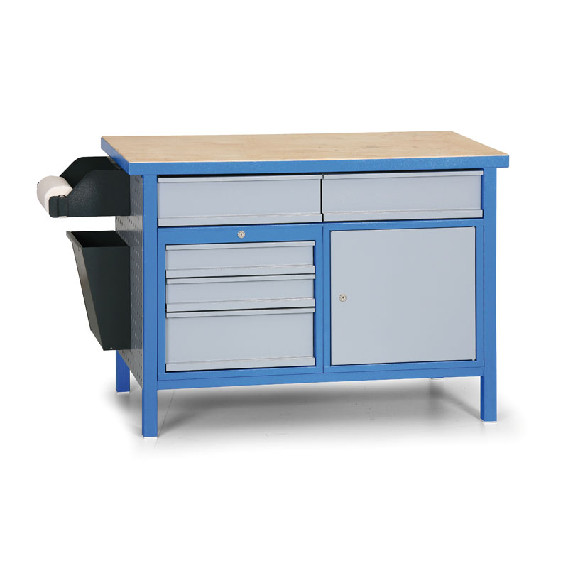 B2B Partner Stół roboczy GÜDE z zamykaną szafką i szufladami 300110(RAL5015/7001)