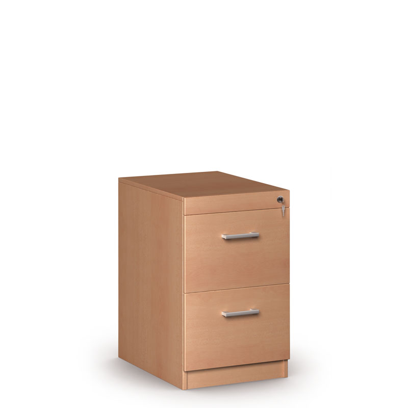 B2B Partner Drewniana szafa kartotekowa, 2 szuflady, buk kart 2x4 buk