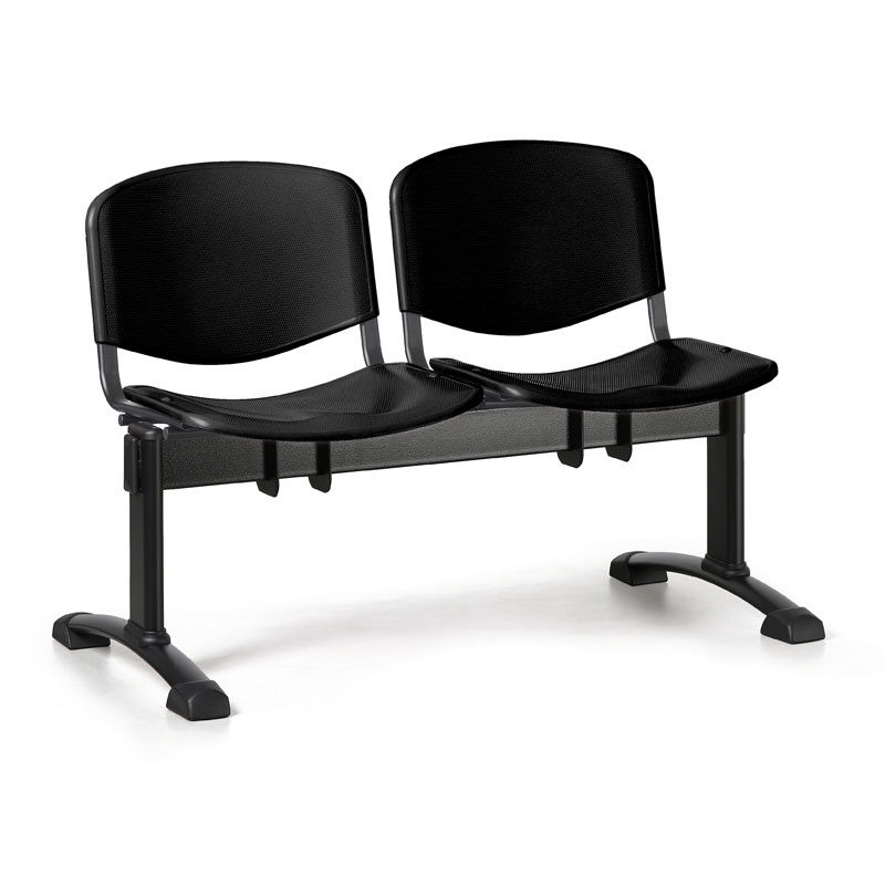 Euroseat Plastikowa ławka ISO, 2-siedziska, czarne nogi 300202