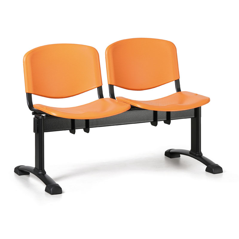 Euroseat Plastikowa ławka ISO, 2-siedziska, czarne nogi 300204