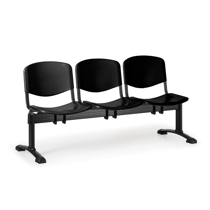 Euroseat Plastikowa ławka ISO, 3-siedziska, czarne nogi 300222
