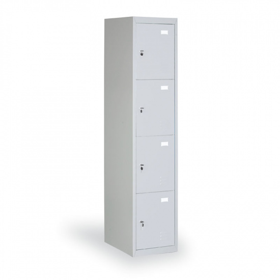 B2B Partner Szafa ze schowkami, 4 szafki, drzwi szare IGO-021-4D grey