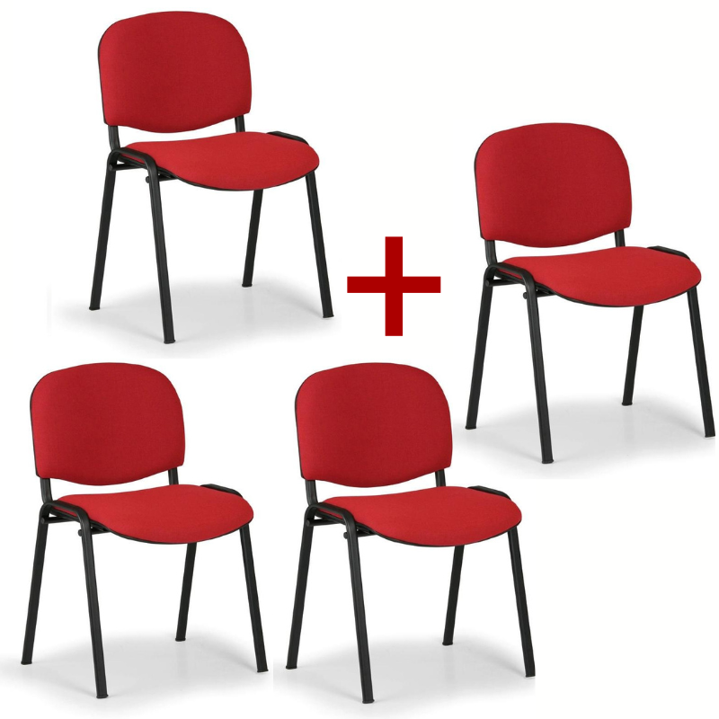 Antares 3+1 GRATIS Krzesło konferencyjne VIVA, czerwone 555144