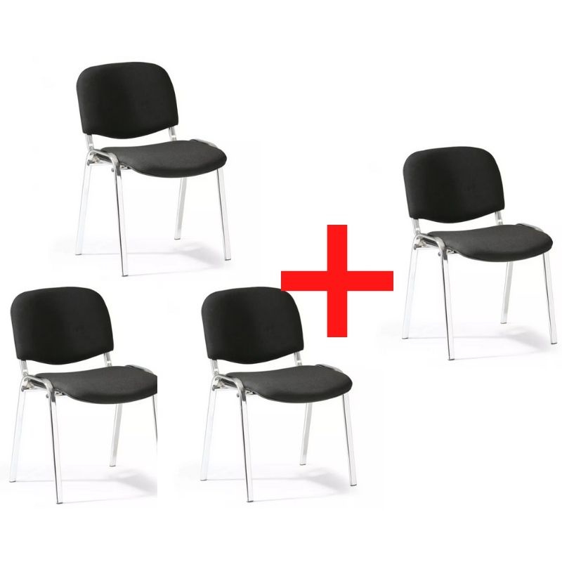 Antares Krzesło konferencyjne VIVA chrom 3+1 GRATIS, czarne 280583