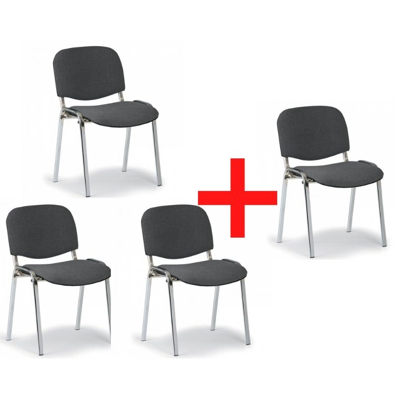 Antares Krzesło konferencyjne VIVA chrom 3+1 GRATIS, szare 280584