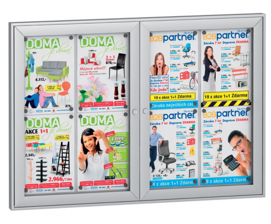 B2B Partner Zewnętrzna gablota dwudrzwiowa, 1040 x 700 mm HD 40 8 700x1040