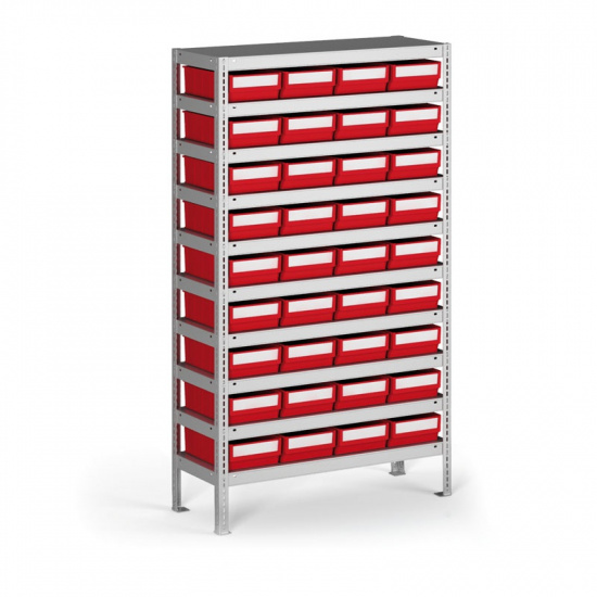 B2B Partner Regał z pojemnikami plastikowymi Shelfpoj., 1600x800x500 mm, 36x poj (555293)