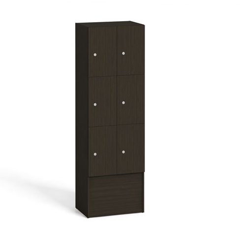 B2B Partner Drewniana szafa z zamykanymi schowkami, 6 boksów, wenge boxova6xwenge