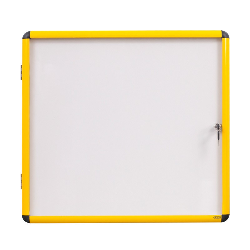 Bi-Office Gablota z białą magnetyczną powierzchnią, żółta ramka, 720x674 mm (6xA4) VT6201601511