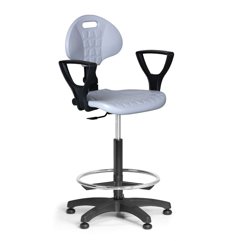 B2B Partner Krzesło PUR z podłokietnikami, asynchroniczna mechanika, _x009c_lizgacze 300520