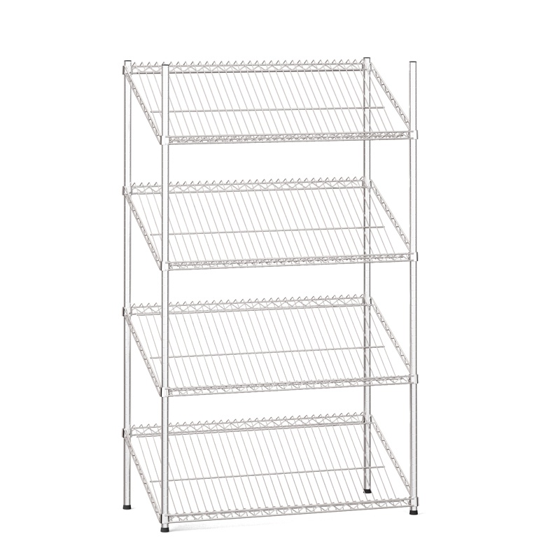 B2B Partner Regał druciany ze skośnymi półkami, 1500x900x450 mm, 4 półki 410060