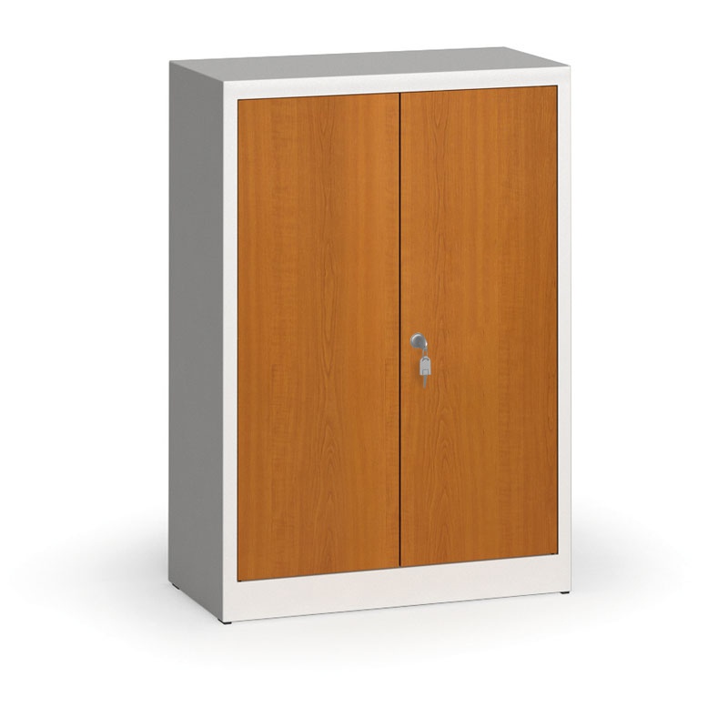 ALFA 3 Szafy spawane z laminowanymi drzwiami, 1150 x 800 x 400 mm, RAL 7035/czereśnia 1261158