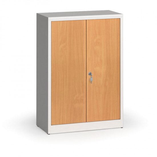 ALFA 3 Szafy spawane z laminowanymi drzwiami, 1150 x 800 x 400 mm, RAL 7035/buk 1261157