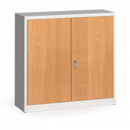 ALFA 3 Szafy spawane z laminowanymi drzwiami, 1150 x 1200 x 400 mm, RAL 7035/buk 1261187