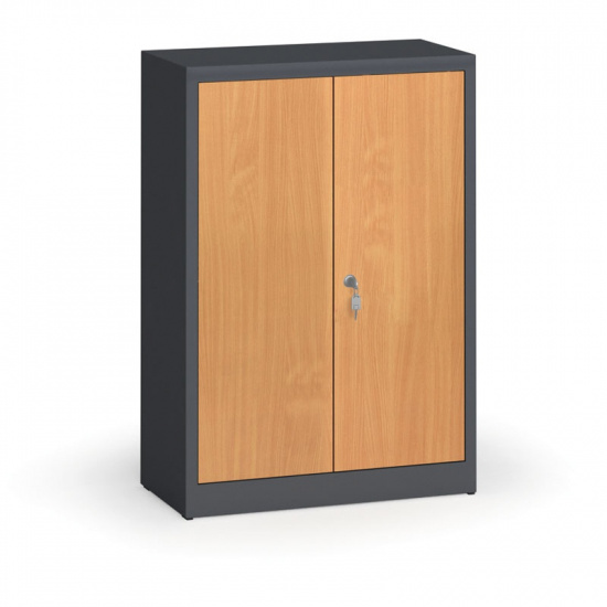 ALFA 3 Szafy spawane z laminowanymi drzwiami, 1150 x 800 x 400 mm, RAL 7016/buk 1261202