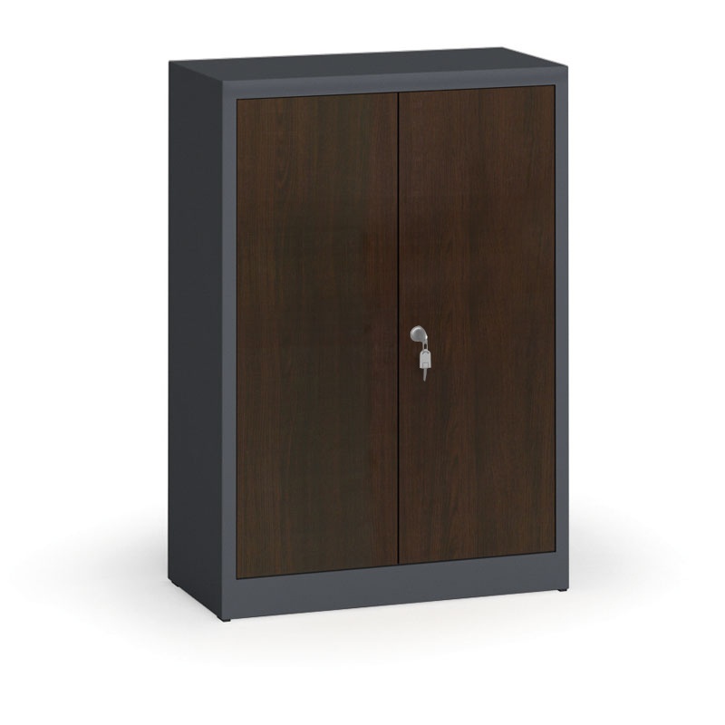 ALFA 3 Szafy spawane z laminowanymi drzwiami, 1150 x 800 x 400 mm, RAL 7016/wenge 1261206