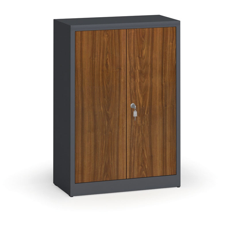 ALFA 3 Szafy spawane z laminowanymi drzwiami, 1150 x 800 x 400 mm, RAL 7016/orzech 1261205