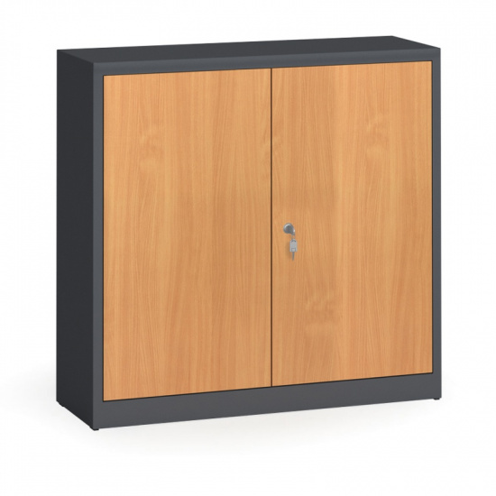 ALFA 3 Szafy spawane z laminowanymi drzwiami, 1150 x 1200 x 400 mm, RAL 7016/buk 1261232