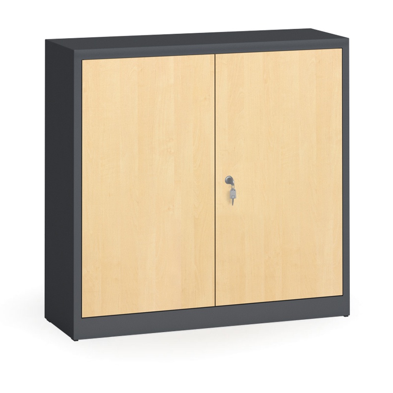 ALFA 3 Szafy spawane z laminowanymi drzwiami, 1150 x 1200 x 400 mm, RAL 7016/brzoza 1261234