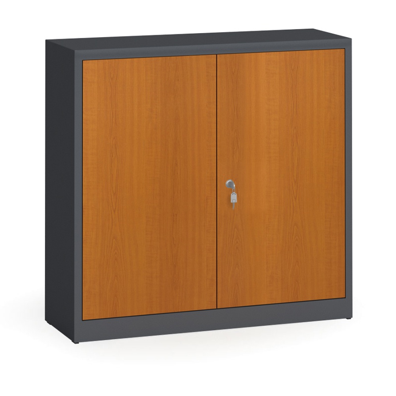 ALFA 3 Szafy spawane z laminowanymi drzwiami, 1150 x 1200 x 400 mm, RAL 7016/czereśnia 1261233