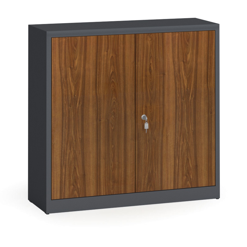 ALFA 3 Szafy spawane z laminowanymi drzwiami, 1150 x 1200 x 400 mm, RAL 7016/orzech 1261235