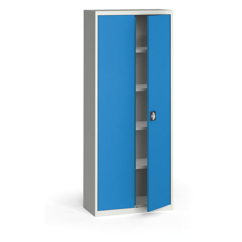 KOVONA Szafa metalowa, 1950 x 800 x 400 mm, 4 półki, szara/niebieska C37890.2.B5.24B2B