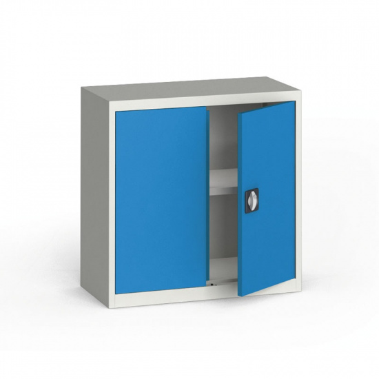 KOVONA Szafa metalowa, 800 x 800 x 400 mm, 1 półka, szara/niebieska C37870.2.B5.24B2B
