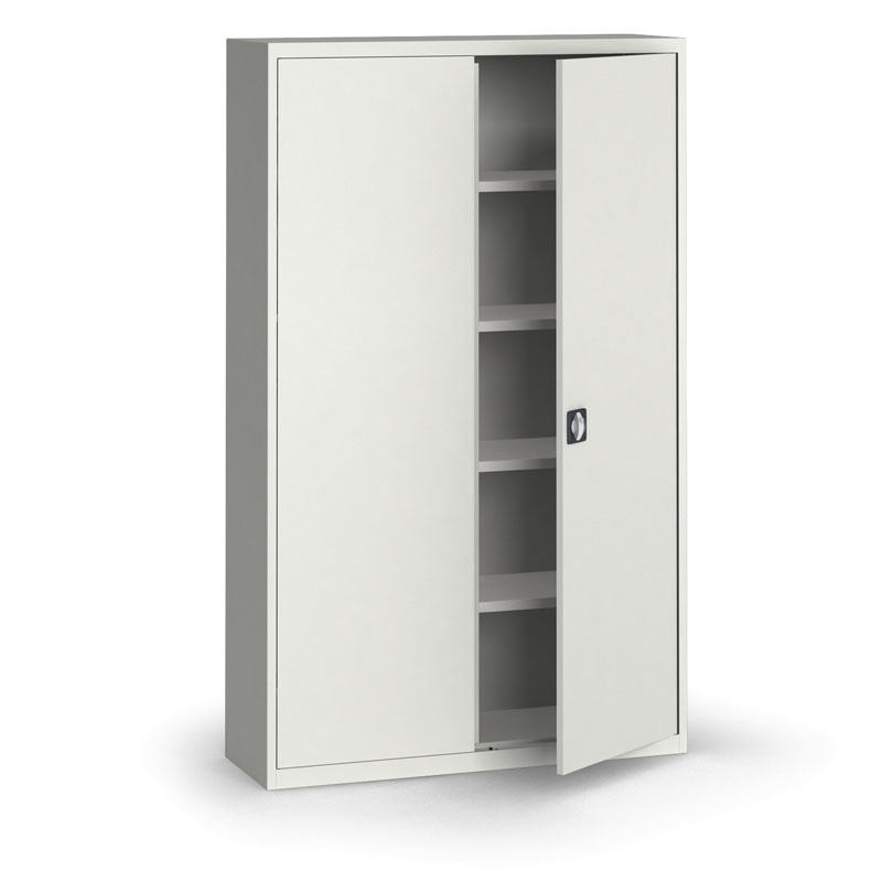 KOVONA Szafa metalowa, 1950 x 1200 x 400 mm, 4 półki, szara/szara C37030.2.09.24B2B