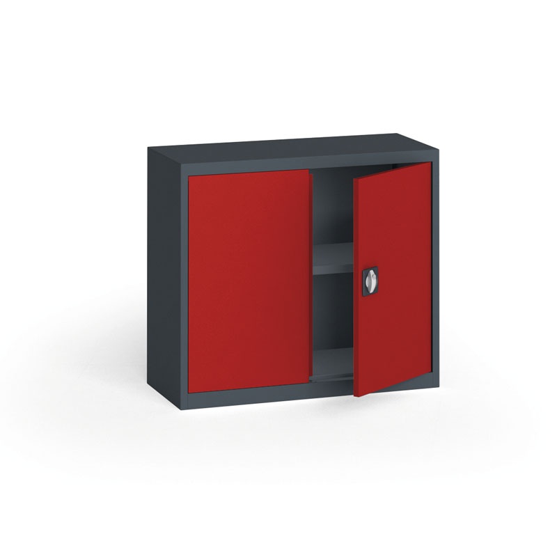 KOVONA Szafa metalowa, 800 x 950 x 400 mm, 1 półka, antracyt/czerwona C39230.2.O2.24B2B