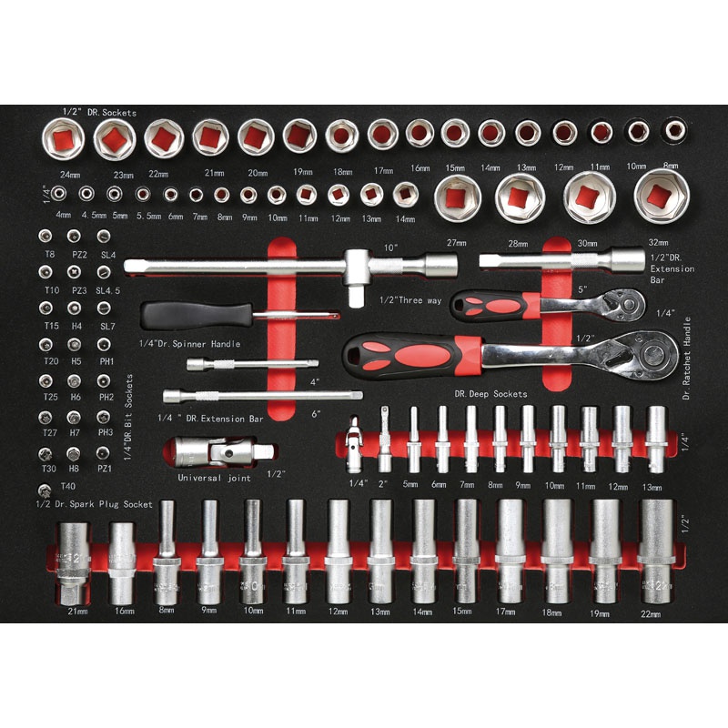 B2B PARTNER Komplet narzędzi do wózków G2, chrom/wanad, 93 szt GJ-1014