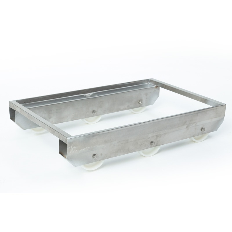 B2B Partner Wózek na skrzynki ze stali nierdzewnej 600x400 mm, 6 kółek 82.01.520