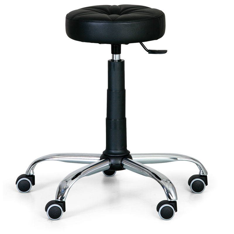 Antares Tapicerowany taboret laboratoryjny, czarny 12902680
