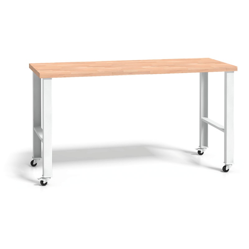 B2B Partner Stół warsztatowy z drewnianym blatem z kółkami, 1700 mm 179278