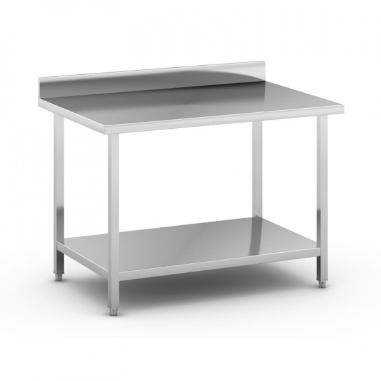 B2B Partner Stół roboczy ze stali nierdzewnej z półką, 1200 x 800 x 850 mm