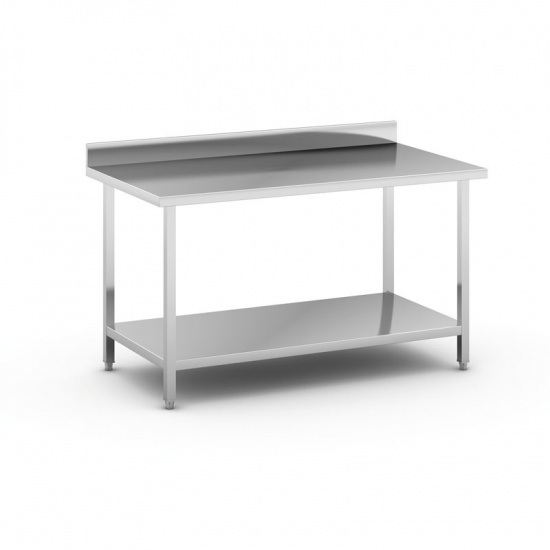 B2B Partner Stół roboczy ze stali nierdzewnej z półką, 1500 x 800 x 850 mm
