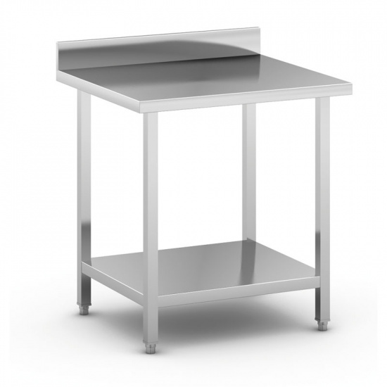 B2B Partner Stół roboczy ze stali nierdzewnej z półką, 800 x 700 x 850 mm WT-C100809